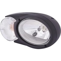Hella Headlight Halogen, RH oval, 12/24V, white/grey/transparent, bolt on, 304.5x153.3mm Deutsch plug, 1EB996167041
