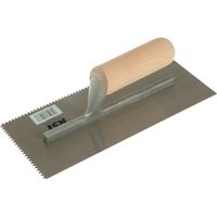 R.S.T. Notched Trowel 5Mm V Notches Wooden Handle 11 X 4.1/2In in Silver