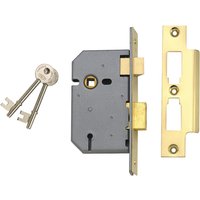 UNION 3 Lever Mortice Sashlock Polished Brass 77.5mm Y2277-PL-3.00