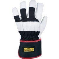 Kramp Work gloves black-white leather/cotton size 8/M Protect by KG0600308
