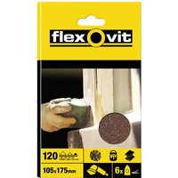 Flexovit Detail Hook & Loop Sanding Sheets 105 mm, 120 Grit 63642526405