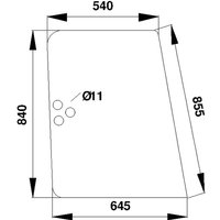 Kramp Side glass LH/RH tinted D8504