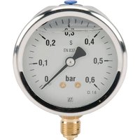 ET Pressure gauge diameter 63 0–0.6bar 1/4" bottom MA6306L04SSGF