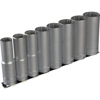 Teng 1/2in Drive Socket Clip Rail Set, 8 Piece M1207