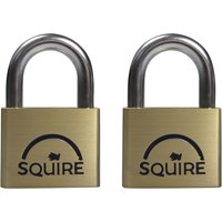 Squire Lion 40mm Brass Padlocks 5-Pin Twin Pack LN4T