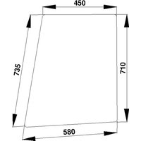 Kramp Door glass upper D4003