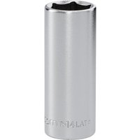 Facom R.14LAT 1/4in Drive 6-Point Deep Socket 14mm - Chrome Vanadium Satin Finish