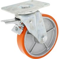 Ro-Carr Caster wheel swivel, polyurethane wheel: diameter 250x50mm, with brake, plate fitting: 200x160mm Load: 1200kg, WH700P250