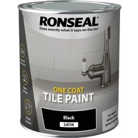 Ronseal One Coat Tile Paint Black Satin 750ml 39374