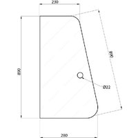 Kramp Door glass front section D7013