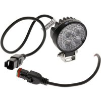 Kramp Work light LED, 12W, 1200lm, round, 12/24V, white, 65.7x85.8x35mm Deutsch plug, Flood, 8LED's LA10606
