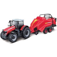 Bburago Massey Ferguson 8740S with baler BB1831667
