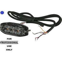 Kramp Flashing warning light LED, rectangular, 10/30V, blue, 82x30x9mm, 3 LED's, LA20073B