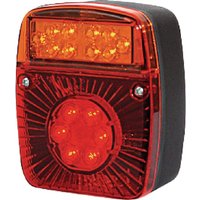Kramp Multifunction rear light LED, square, 12-24V, 121x101x56mm, 5-pin, LA40022
