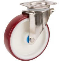 Tente Caster wheel swivel, polyurethane wheel: diameter 125x32mm, stainless steel plate fitting: 105x85mm Load: 200kg, 8470UAD125P62