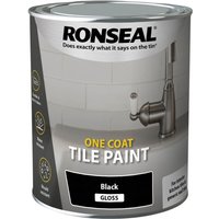 Ronseal One Coat Tile Paint Black Gloss 750ml 37674