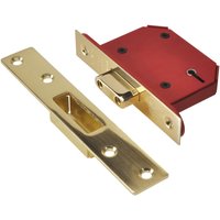UNION StrongBOLT 5 Lever Mortice Deadlock 68mm Polished Brass Y2105S-PB-2.5