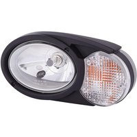 Hella Headlight Halogen, LH oval, 12/24V, white/grey/transparent, bolt on, 304.5x153.3mm Deutsch plug, 1EB996167031