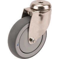 Tente Caster wheel swivel, rubber wheel: diameter 125x32mm, stainless steel single bolt hole Load: 100kg, 7470PJC125P3011