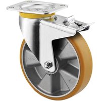 Tente Caster wheel swivel, polyurethane wheel: diameter 160x50mm, with brake, plate fitting: 137x105mm Load: 800kg, 4687ITP160P63