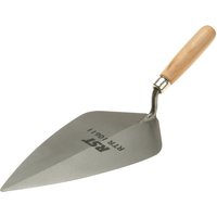 R.S.T. London Pattern Brick Trowel Wooden Handle 10In in Silver