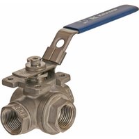 Kramp 3-way ball valve T 1/2" stainless steel BV3T12FSS