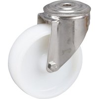 Tente Caster wheel swivel, polyamide wheel: diameter 125x40mm, stainless steel single bolt hole Load: 150kg, 8470UOO125P3013