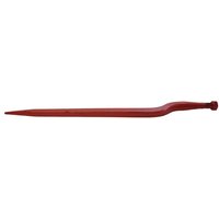 Kverneland Silage tine, cranked: 56mm square section 36x820mm, pointed tip with M24x2mm nut, red, KK221195