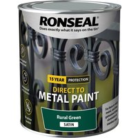 Ronseal Direct to Metal Paint Rural Green Satin 750ml 39203