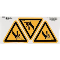 Brady Sticker Warning 100mm Hand 3x WB256680