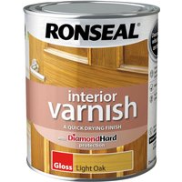 Ronseal Interior Varnish Quick Dry Gloss Light Oak 750ml 39431