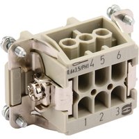 Harting Insert E, Female 6P Screw 09330062701