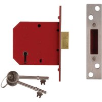 UNION 2101 5 Lever Mortice Deadlock 65mm Satin Brass J2101-PL-2.50