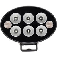 Kramp Work light+warning light orange LED, 36W, 3500lm, oval, 12/24V, 155x105x58mm, Flood, 6+2LED's, Black series LA10621