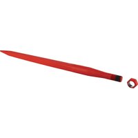 SHW Loader tine, straight, square section 44x820mm, pointed tip with M30x2mm nut, red, FT35