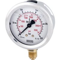WIKA Glycerine pressure gauge 63 mm 250 bar, bottom mount B711W063250D