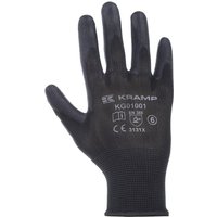 Kramp Work gloves, size 9/L, black, 12 pack, Nylon/polyester Protect by KG0100109P012