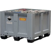 Cemo Pallet box plastic grey 610L capacity 450kg 1200x1,000x760mm 8322CEMO