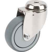 Tente Caster wheel swivel, rubber wheel: diameter 100x32mm, stainless steel single bolt hole Load: 100kg, 7470PJC100P3011