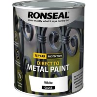 Ronseal Direct to Metal Paint White Gloss 750ml 39198