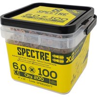 ForgeFix Spectre PZ Wood Screw CSK 6.0 x 100mm SPE6100YT