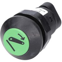 Pneutron Push switch, Linkage lower, round, green 11911002PN