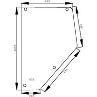Kramp Door glass rear section D6916