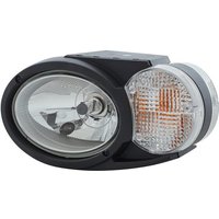 Hella Headlight Halogen, LH oval, 12/24V, white/grey/transparent, bolt on, 304.5x153.3mm Deutsch plug, 1EB996167177