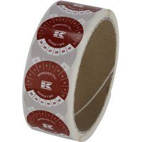 Kramp Sticker roll "Approved till" EN+DE, red KEA3ED