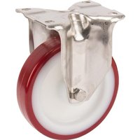 Tente Caster wheel rigid, polyurethane wheel: diameter 125x32mm, stainless steel plate fitting: 100x85mm Load: 200kg, 8478UAD125P62