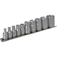 Teng M3814 TX-E Socket Set 10-Piece with Clip Rail M3814
