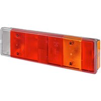 Hella Rear light rectangular, 24V, transparent/amber/red, bolt on, 476x83x131mm, 8-pin, 2VD007323131