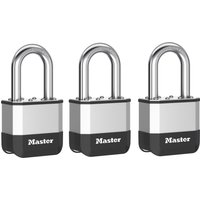 Master Lock Elite Laminated 52mm Padlock, 38mm Shackle (Pack of 3) PK5EURTRILF