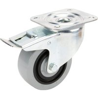 Tente Caster wheel swivel, rubber wheel: diameter 100x36mm, with brake, plate fitting: 105x85mm Load: 160kg, 3477HUR100P62